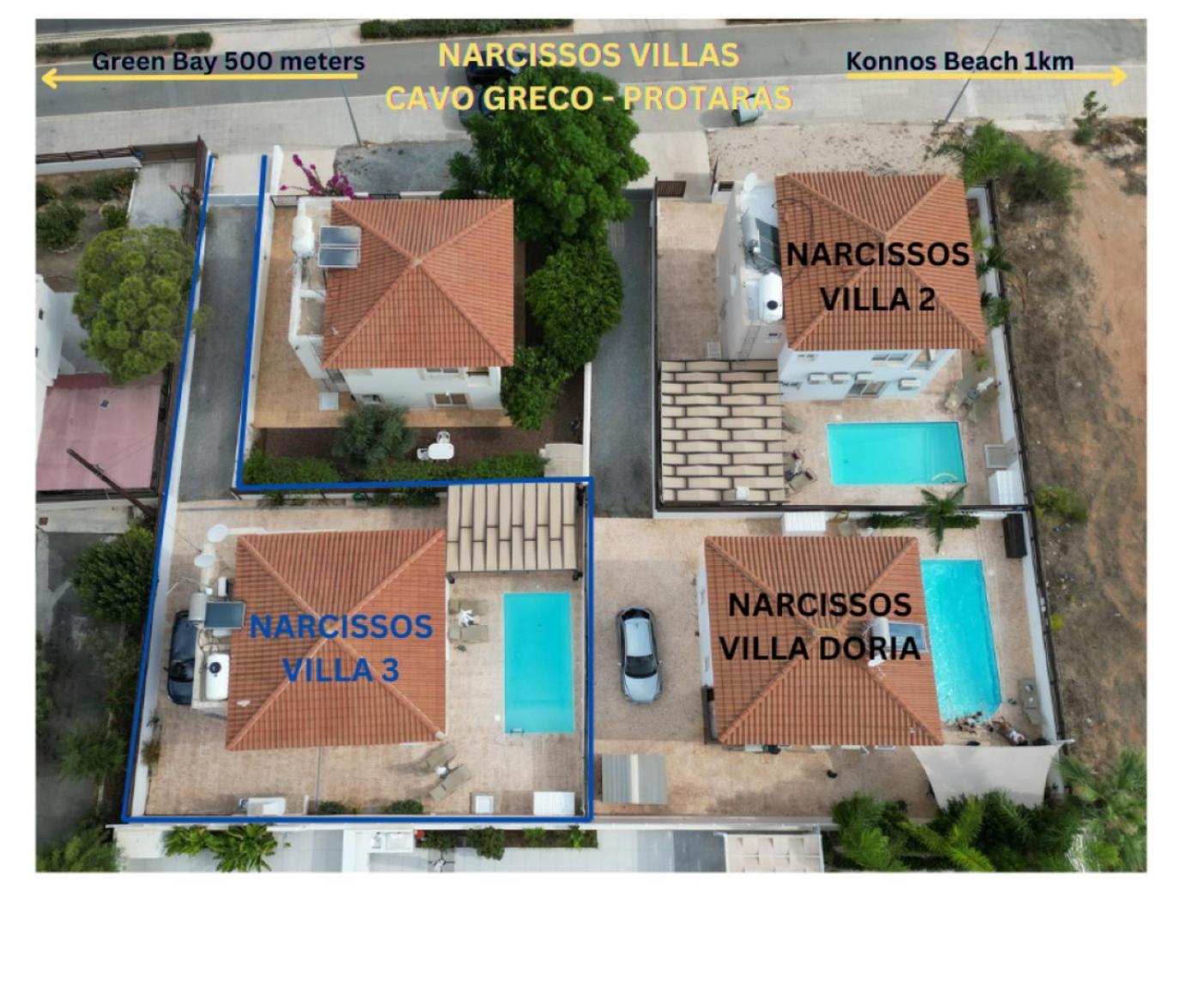 Narcissos Villa 3 Protaras Bagian luar foto